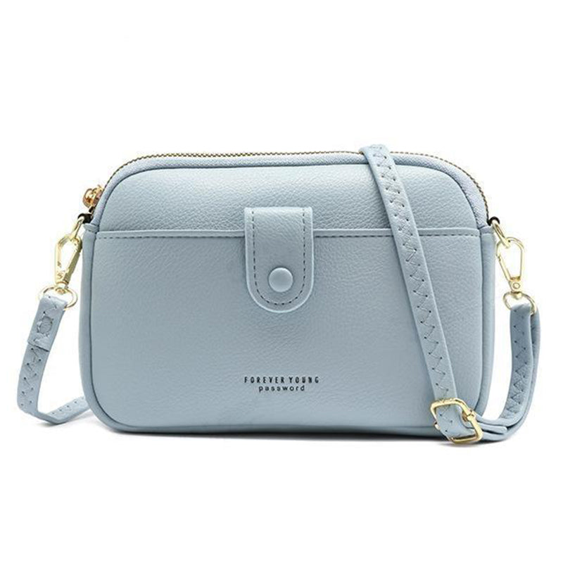 FOREVER YOUNG PL614-64 PU Leather Crossbody Bag Solid Color Women Shoulder Bag FOREVER YOUNG PL614-64 PU Leather Crossbody Bag Solid Color Women Shoulder Bag
